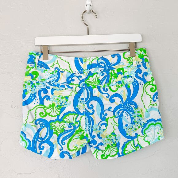 Lilly Pulitzer Blue and Green Callahan Shorts size 2 - Picture 3 of 5